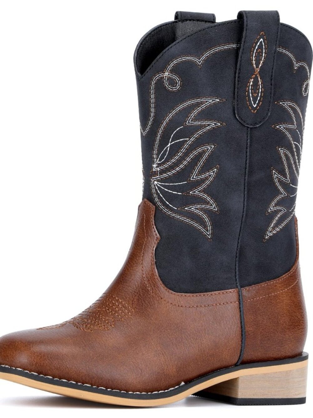 Kids Cowboy Boots for Boys Girls Square Toe Western Cowgirl Boot